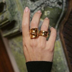 Anisa Sojka The Juliet 18K Gold Played SS Ring (Sz 8) - Never Worn!